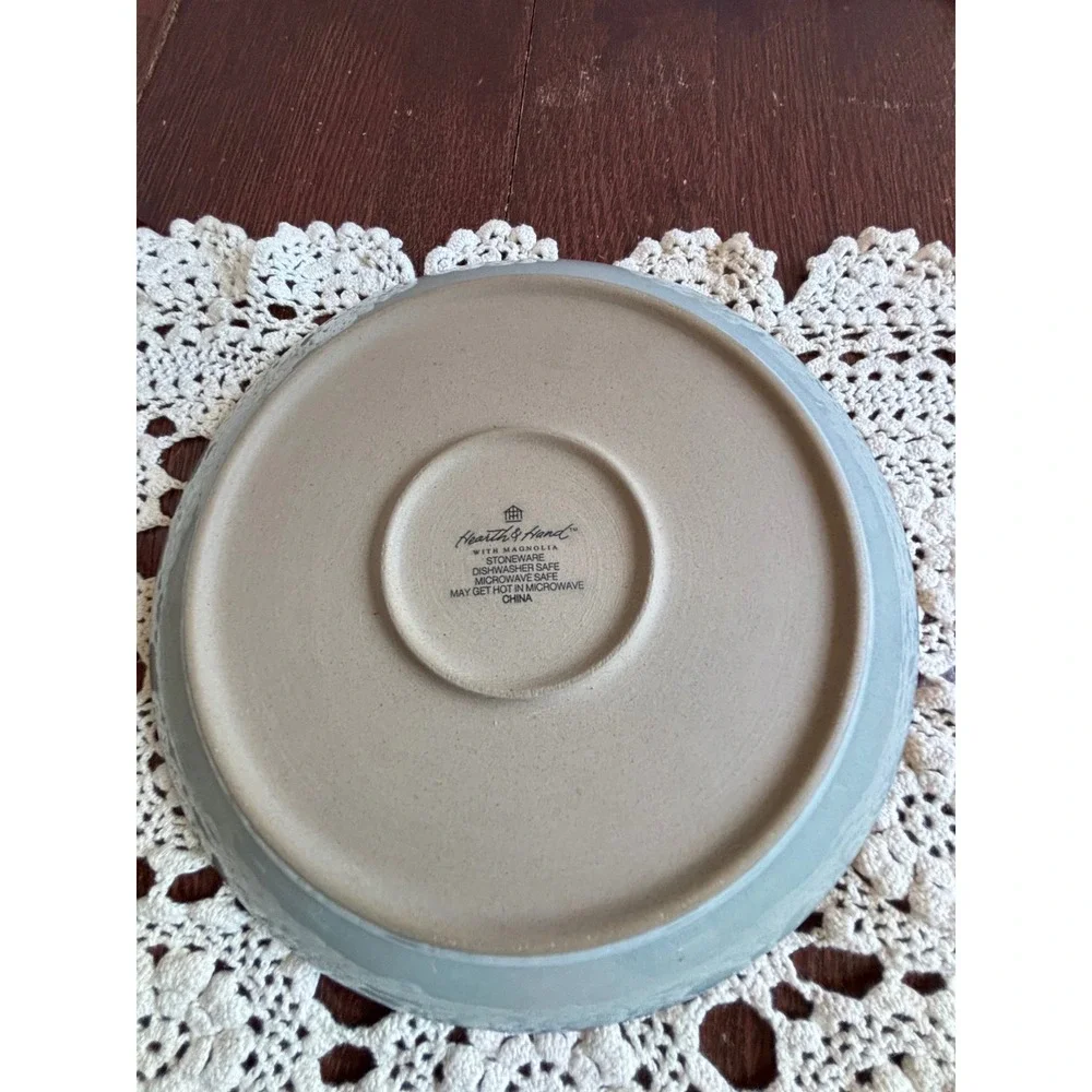 Hearth & Hand with Magnolia Sage Green Gray Stoneware Salad Plates Set of 3 8.5